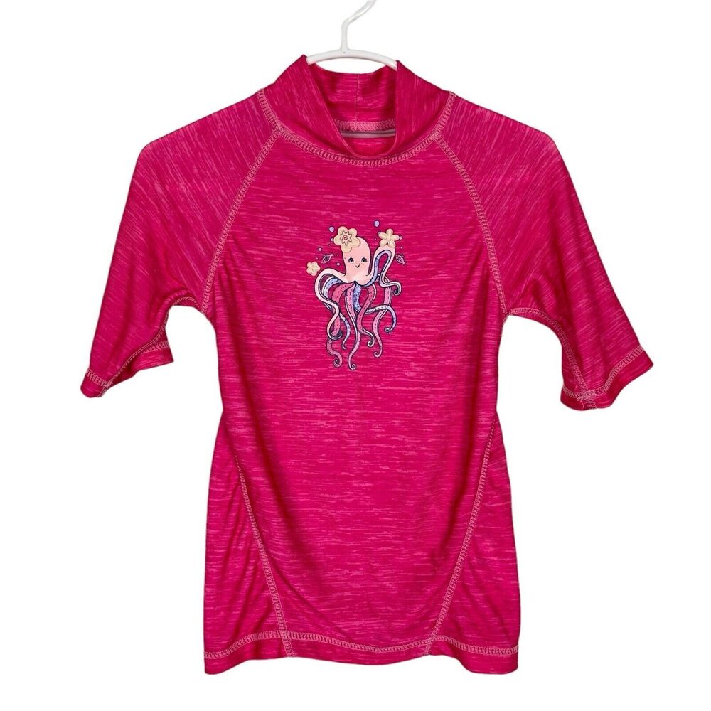 UV Skinz Pink Octopus Short Sleeve Swim Top Girls Size 4T